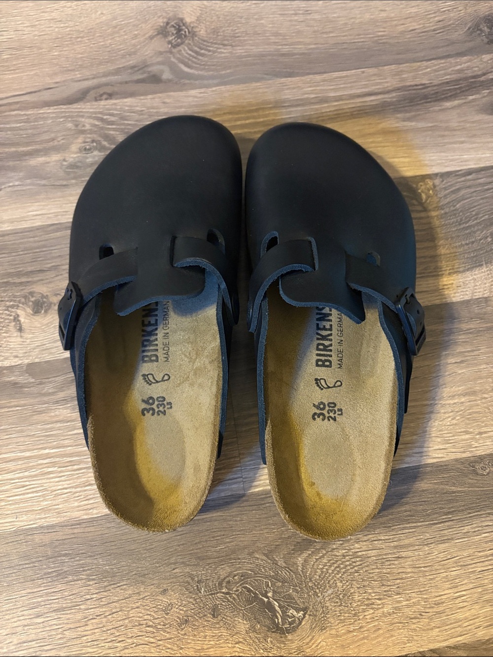 Birkenstock Black Boston Clog with Suede Footbed